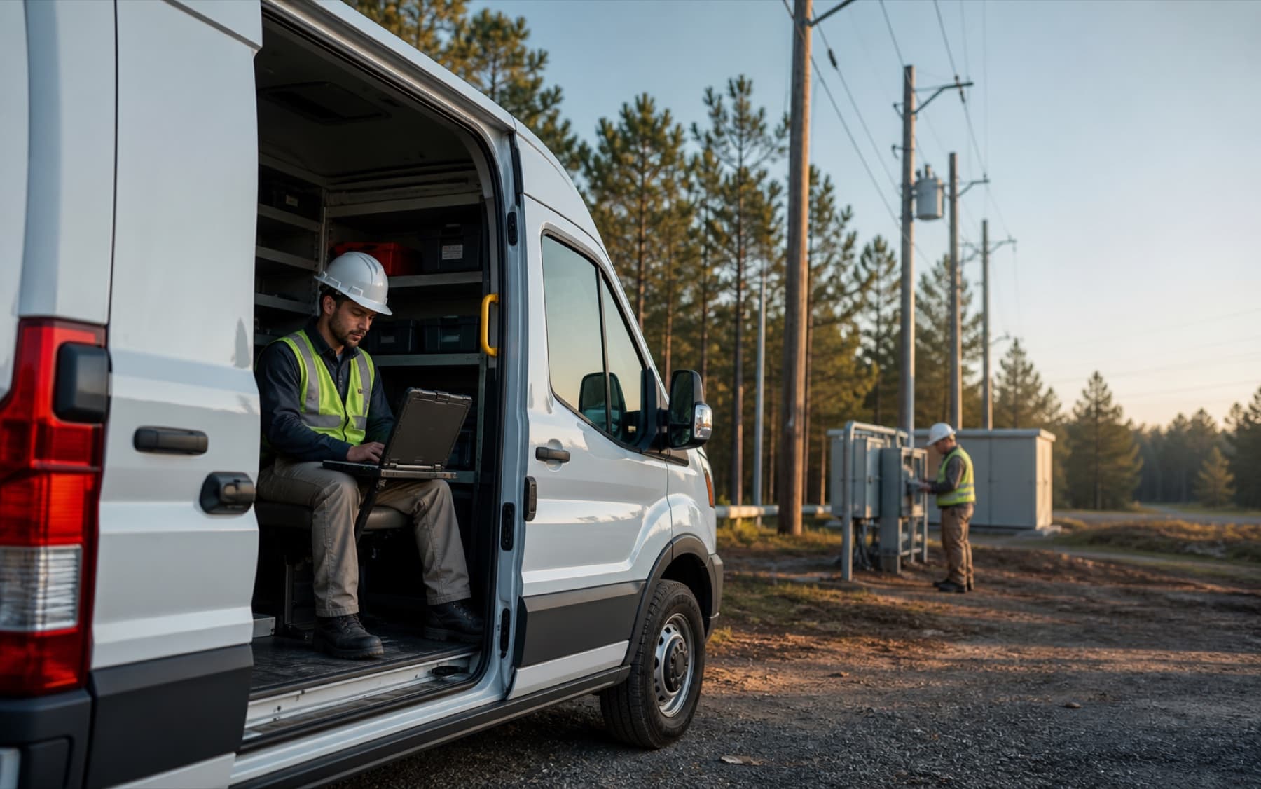 A Georgia utility crew using a service van as a connected mobile workspace