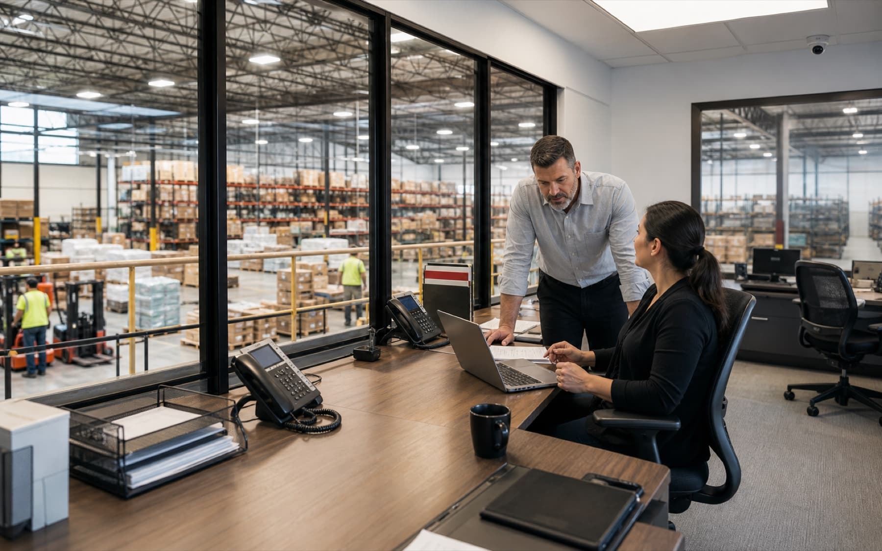 A McDonough distribution branch coordinating office and warehouse operations
