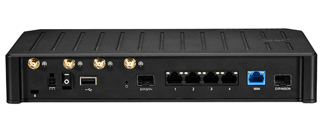 Rear ports and connections on the Ericsson Cradlepoint E300