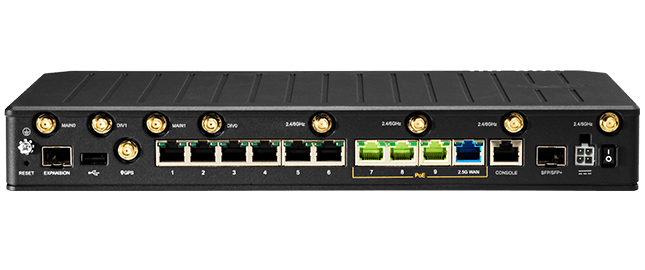 Rear ports and connections on the Ericsson Cradlepoint E3000