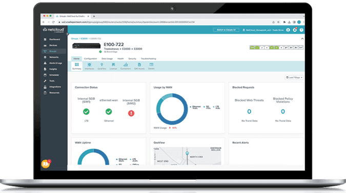 Ericsson NetCloud Manager connectivity and device management dashboard
