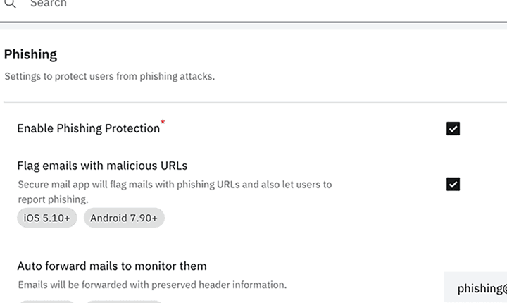 IBM MaaS360 endpoint-security controls for phishing protection and malicious links