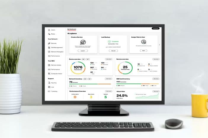 Official Verizon On Site Network Dashboard showing private-network health and device metrics