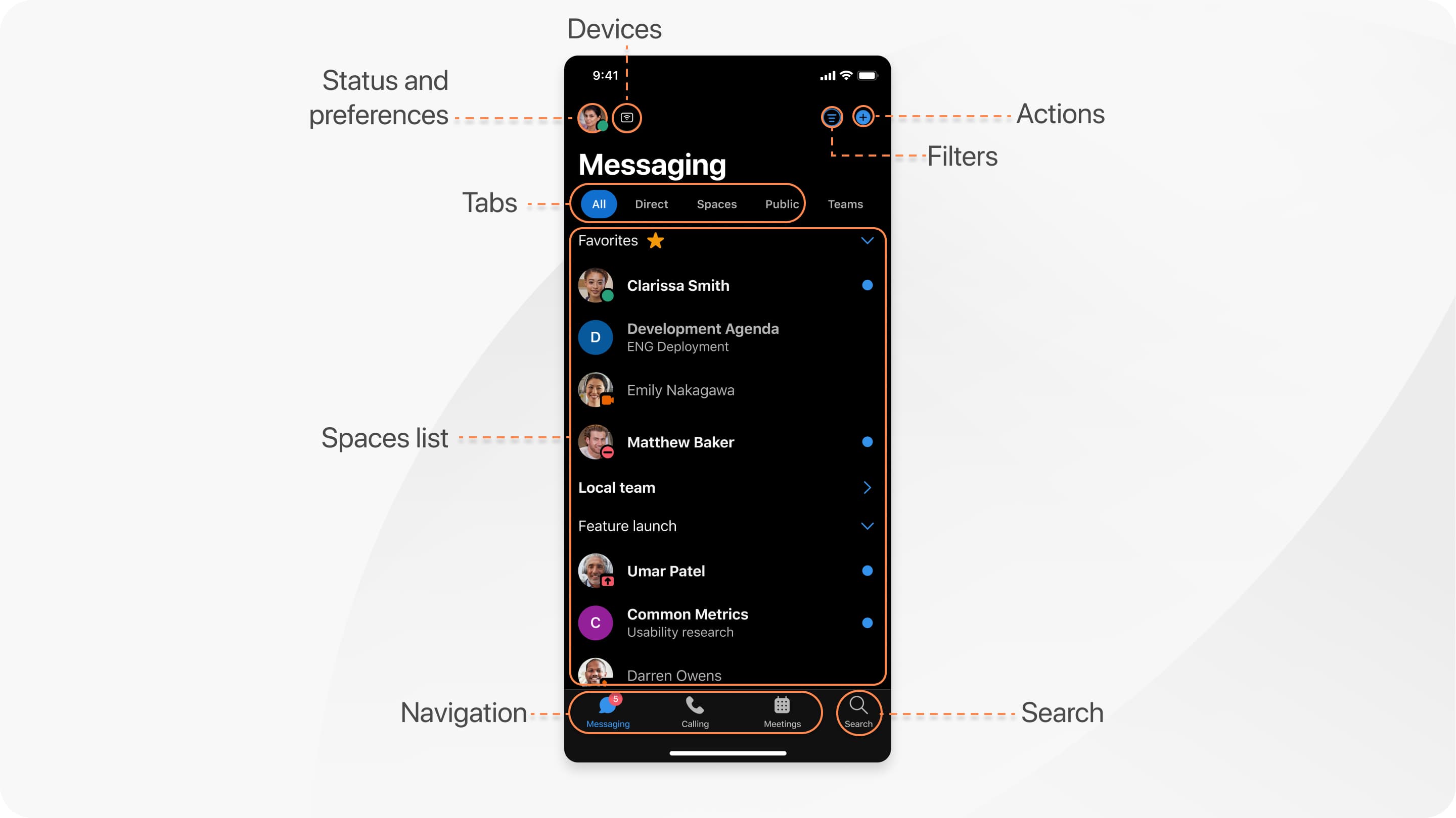 Official Webex application interface on iPhone